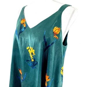 ASOS Satin Floral Wide V-Neck Swing Tank Blouse